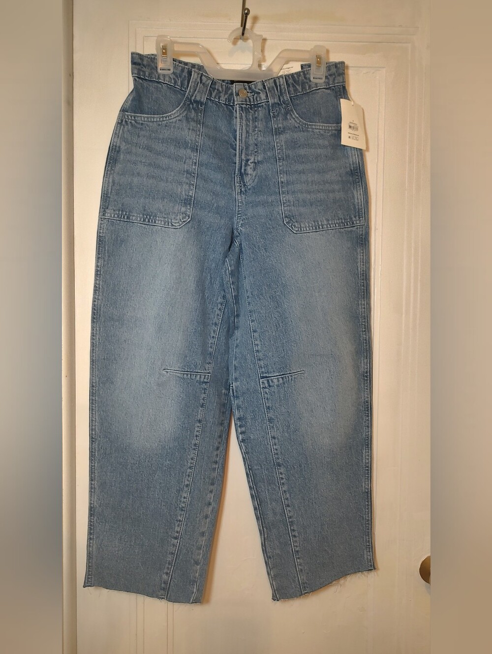 Free Assembly Women's Size 4 Carpenter Barrel Jeans Sky Blue Indigo Wash NWT